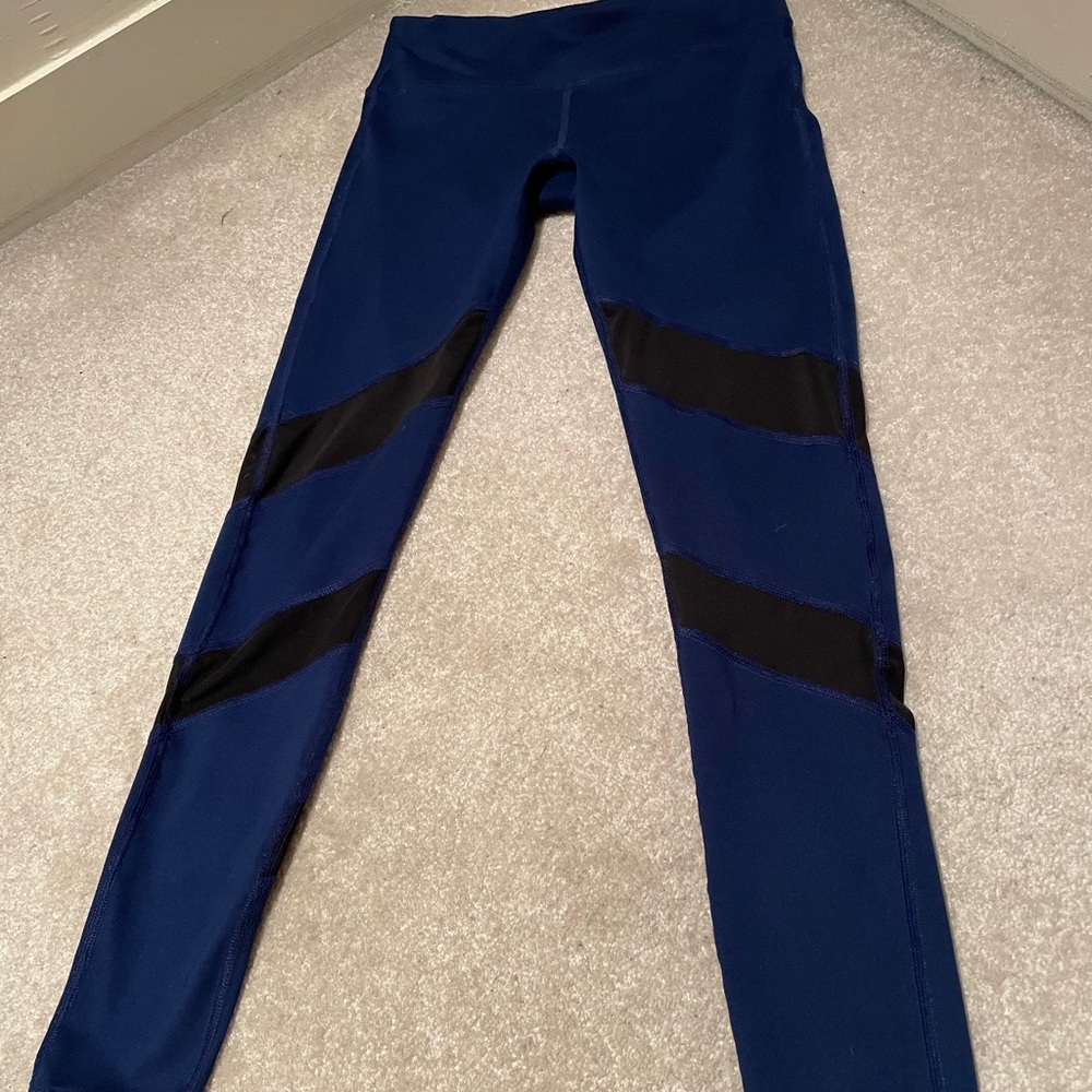 Fabletics Blue Leggings with Mesh Size XXS
